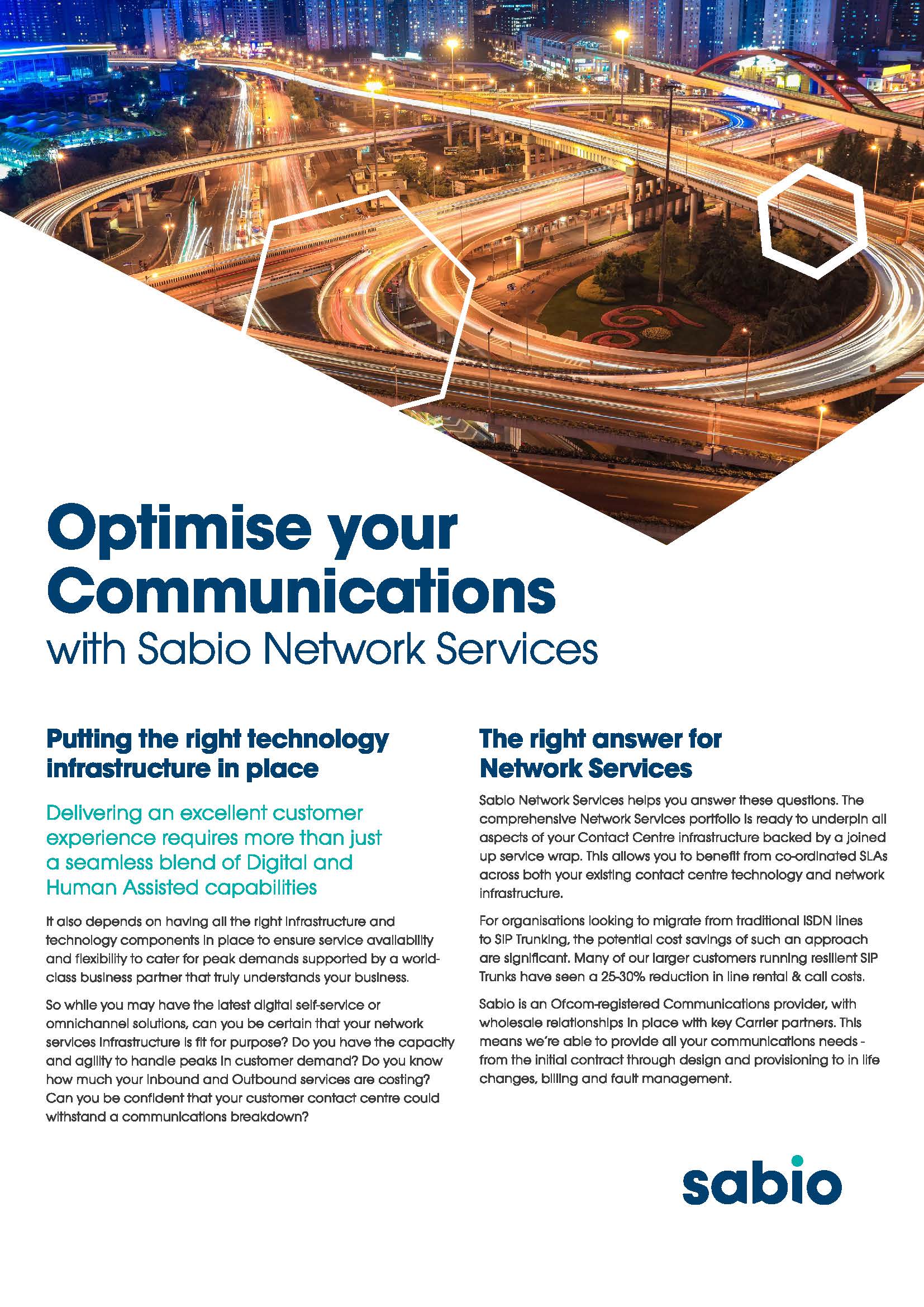 Optimise your communications with Sabio Network Services